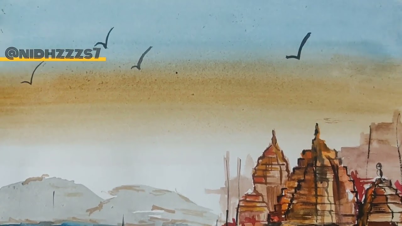 Banaras Ghat sketching || dailyart || Banaras || drawingsketching || drawingsketch | @nidhzzzs7 | 03