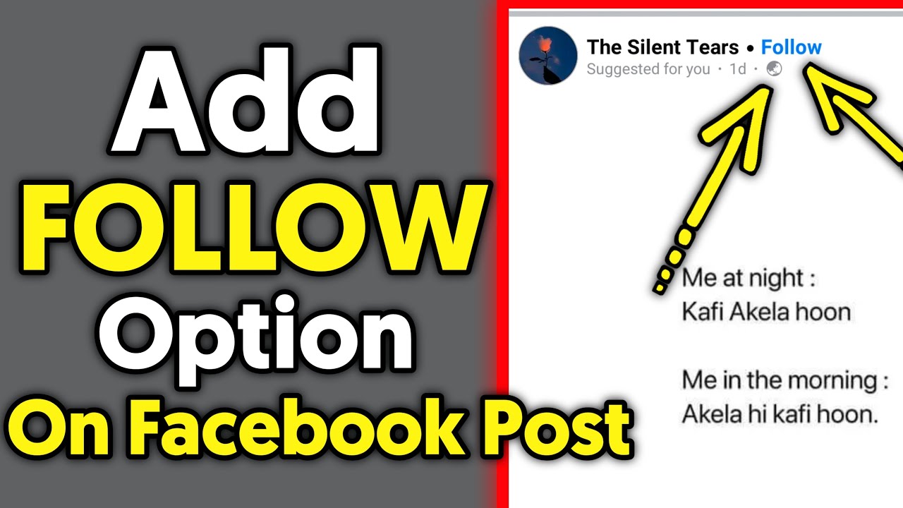 Add Follow Option On Facebook Post How To Add Follow Option On