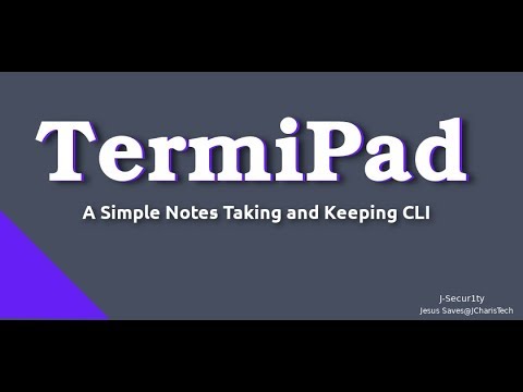 TermiPad - A Simple Note Taking CLI (Demo)