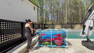 HUGE Pool Float Storage Organizer Solution!