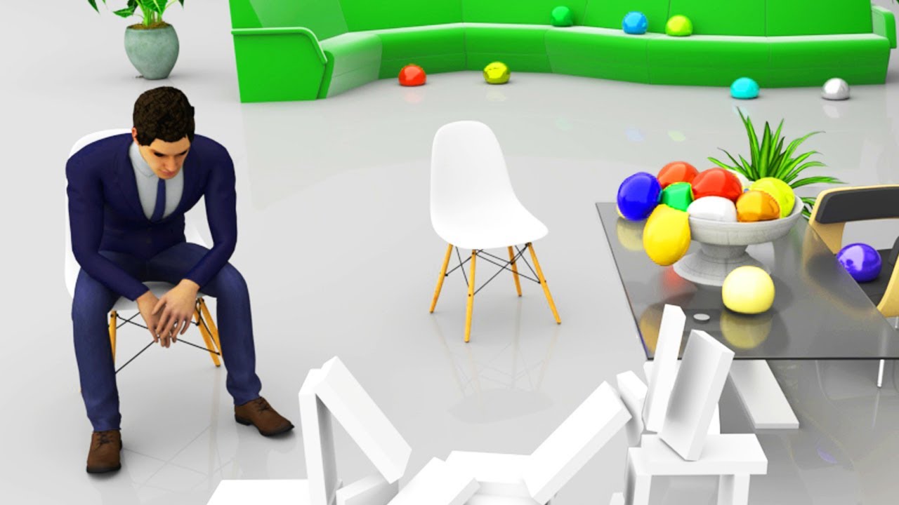 Soft Body Simulation Animation / Domino Effect