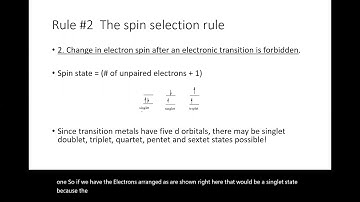 Selection rules and d to d transitions