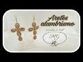 Aretes Cruz en Alambrismo