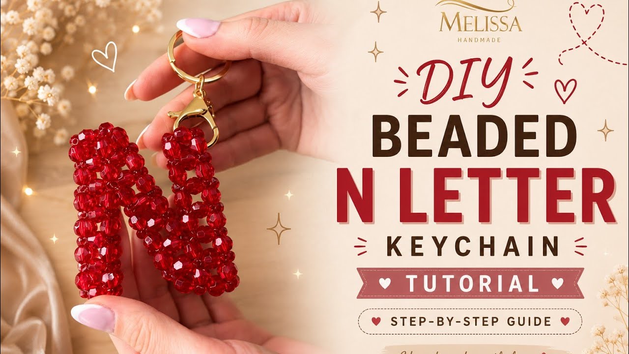 N Letter Beaded Keychain Tutorial | Easy Alphabet Keychain for ...