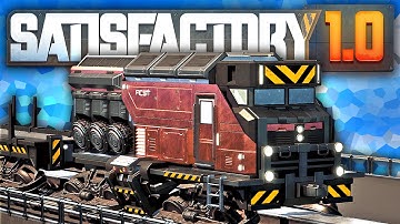 Satisfactory 1.0 | SETTING UP OUR FIRST FREIGHT TRAIN! #17 [Multiplayer Factory Automation]