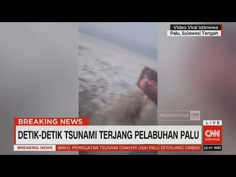 Detik-detik Tsunami Terjang Pelabuhan Palu