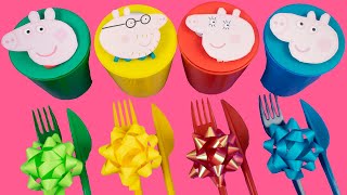 Come fare i Gelati di Pongo Play Doh con Peppa Pig Uova SORPRESA, Impara i Colori in Italiano Englis