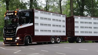 Superdik truckshow 2024. Convoy beautiful show trucks with painting V8 sounds. The Netherlands