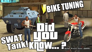 GTA San Andreas Secrets and Facts 45 How To Get SWAT Tank, Bikes Tuning, BETA Features screenshot 5