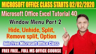 MS Excel tutorial 40 window menu part 2 || in hindi || by dev bind || technical dev