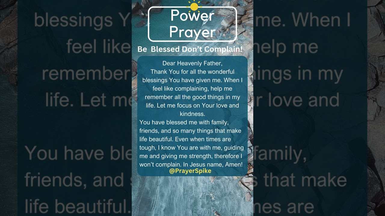 Count Blessings, Not Complaints Power Prayer