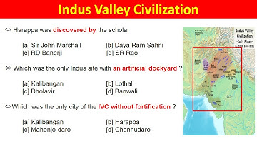 MCQ Indusvallei-beschaving / Harappa-beschaving / Oude geschiedenis / GK-vragen / In het Engels /