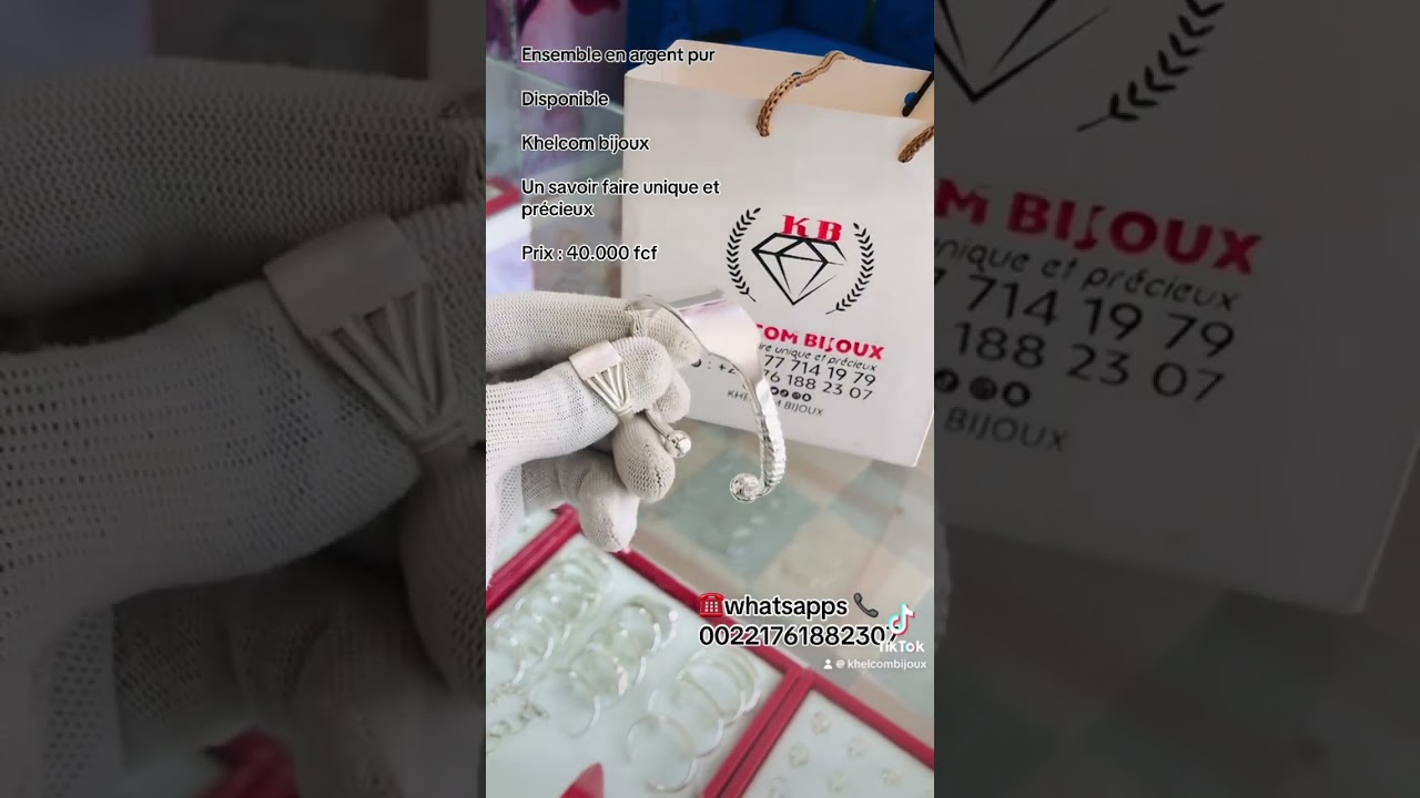 Ensemble bracelet et bague en argent pure 