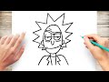 How to draw rick step by step