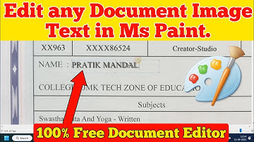 How to Edit Text of any Document Image in Ms Paint