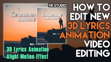 3D Lycris Animation 🔴 Alight Motion | How To Edit This Type Of Video 🛡️VK STUDIO தமிழில்