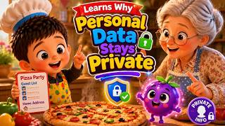 Learns Why Personal Data Stays Private 🍕🔒|  Online Safety for Kids #shorts  #personaldataprotection