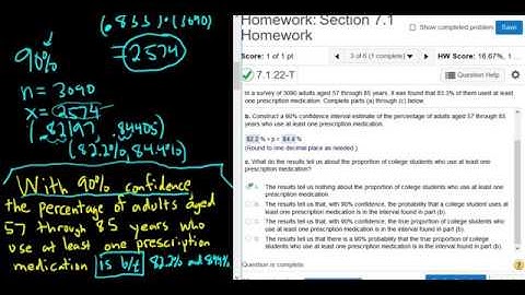Confidence Interval for a Percentage and Interpretation using StatCrunch Software