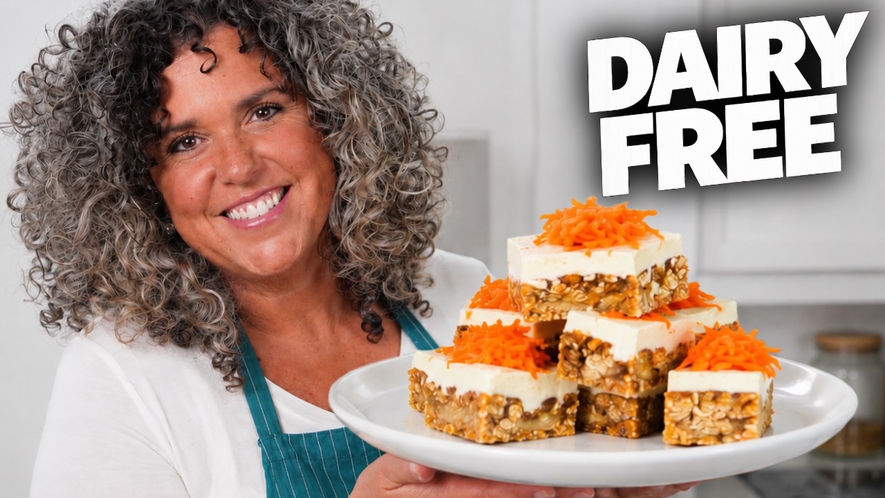 High Protein Carrot Cake CHEESECAKE Bars That Taste Like Dessert (No Bake!)