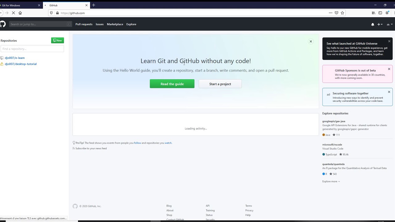 créé un projet sur github - YouTube