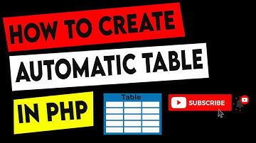 create automatic table in php mysqli | Dynamically 2020