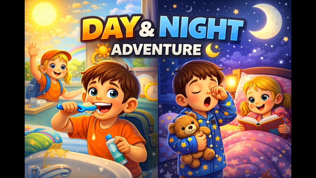 Day & Night 🌞🌙 Alex & Lily’s Daily Adventure | Learn Day and Night for ...