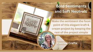 Watch How to Make this Elegant Kraft Birthday Card with Bold Sentiments and Soft Neutrals screenshot 4