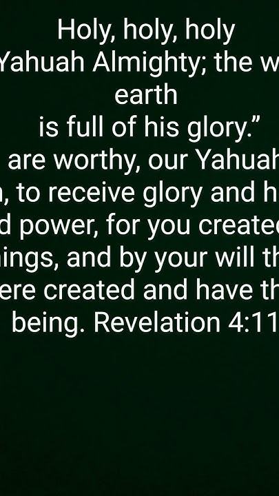 you-are-worthy-our-yahuah-and-yah-to-receive-glory-and-honor-and