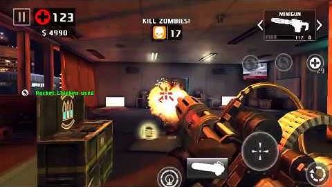 Dead trigger 2 minigun & rocket launcher gameplay level 57 iOS on hard no boosters TDU 50+