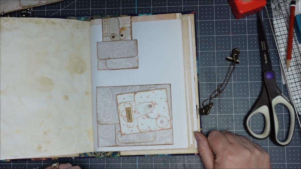 Удобный для начинающих трехсекционный конверт с кармашками для дневника идей.