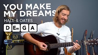 Video thumbnail of "'You Make My Dreams' acoustic guitar tutorial with LOOPER pedal"