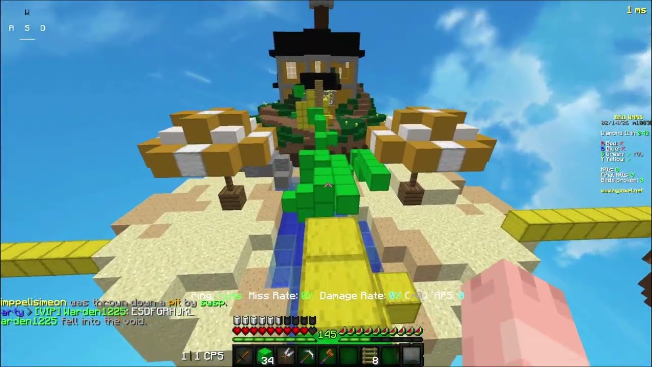 Keyboard & Mouse ASMR | Hypixel 4s bedwars!