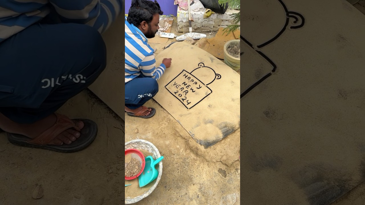 Happy New Year 2024 Poster Drawing 