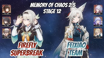 Firefly SuperBreak & Feixiao Team Memory of Chaos Stage 12 (3 Stars) | Honkai Star Rail