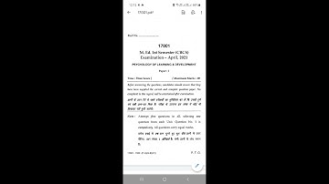 M.ED ,1st Semester Question paper, Paper Code- 17001, Psychology of Learning and Development.