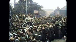 1912 - Outdoor Funeral Procession In Hitchin, England - In Colors