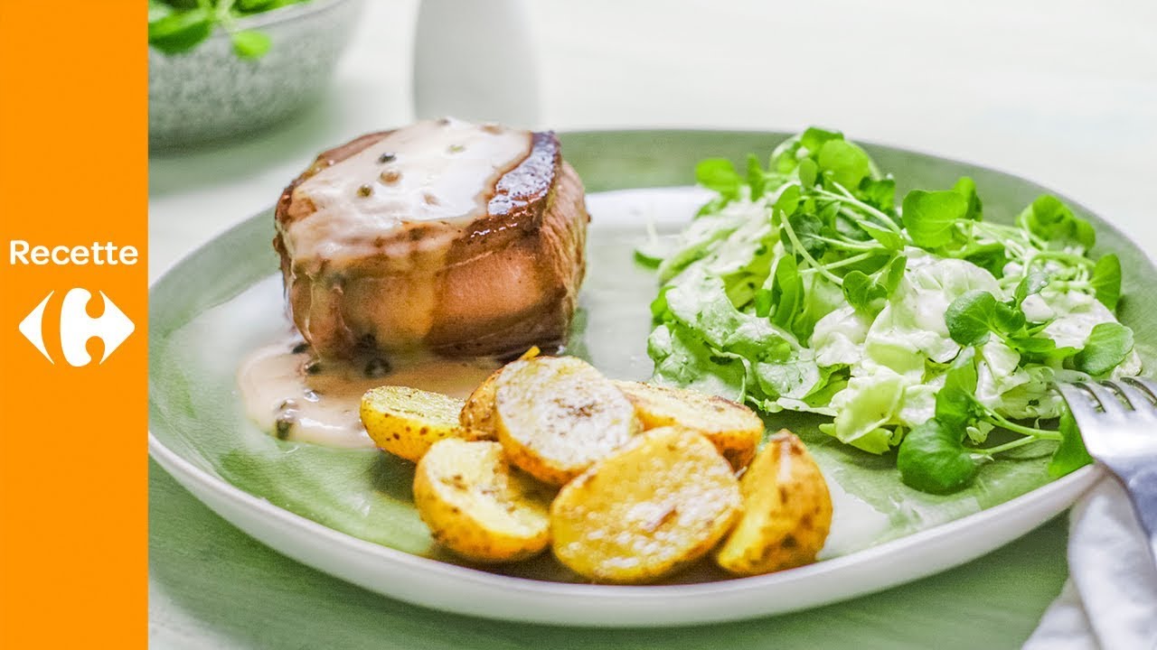 Tournedos sauce au poivre et salade verte YouTube
