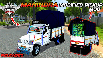 🔥download MODIFIED MAHINDRA PICKUP MOD FOR bus simulator indonesia BUSSID v4.4.1 #bussid 😮😳