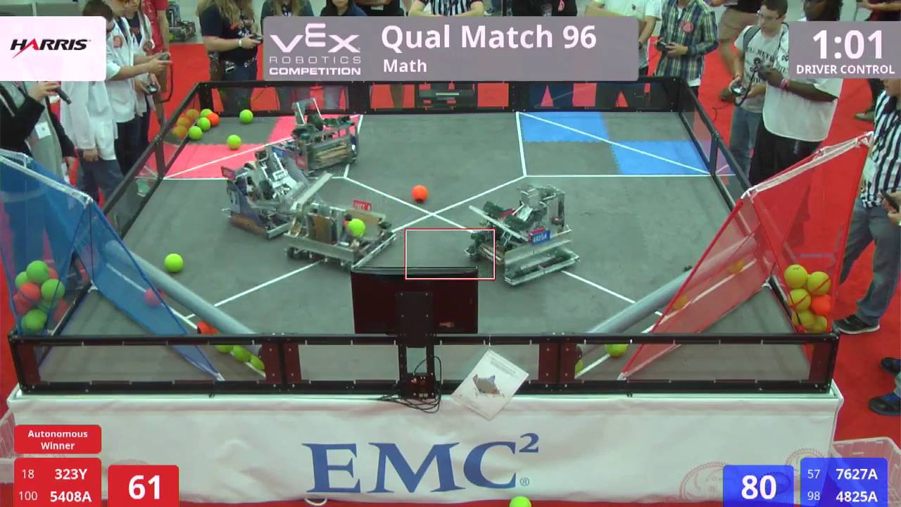 VEX Worlds 2016 - VRC High School - Math - Qual 96 (323Y 5408A) 146 vs 164 (7627A 4825A)