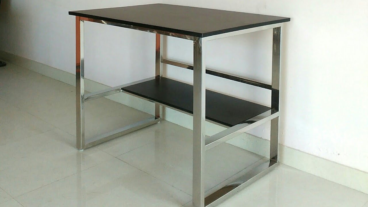 New Table Design Stainless Steel Frame with Wooden || Office Table ...