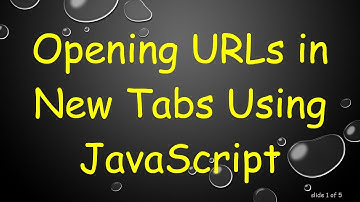 Opening URLs in New Tabs Using JavaScript