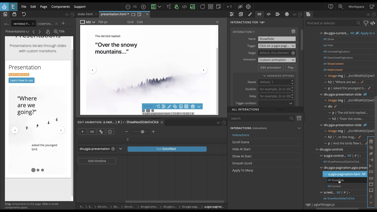 Presentations - Pinegrow Interactions Blueprints - YouTube