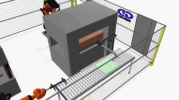 KUKA.Sim , KUKA Robotics Simulation, Press tending with two robots