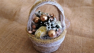 Making Basket From Straw Rope;Wedding and Baby Present=(Hasır İpten Sepet Yapımı Nikah,Bebek Şekeri)