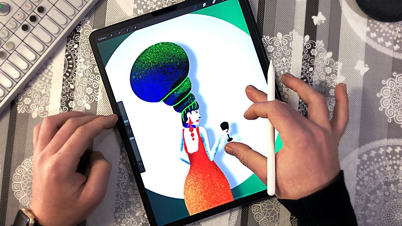 IPad Pro digital drawing Procreate 4.2.4 - YouTube