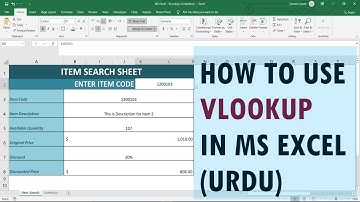 How to use the VLOOKUP function in MS Excel | Explained in Urdu/hindi