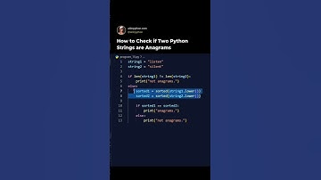 how to check if two Python strings are anagrams part-2 #python #pythontricks