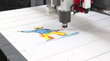 VOLTER 4020 CNC Router Cutting Postprint Plastic with IP-Camera for Sign-Making and POS