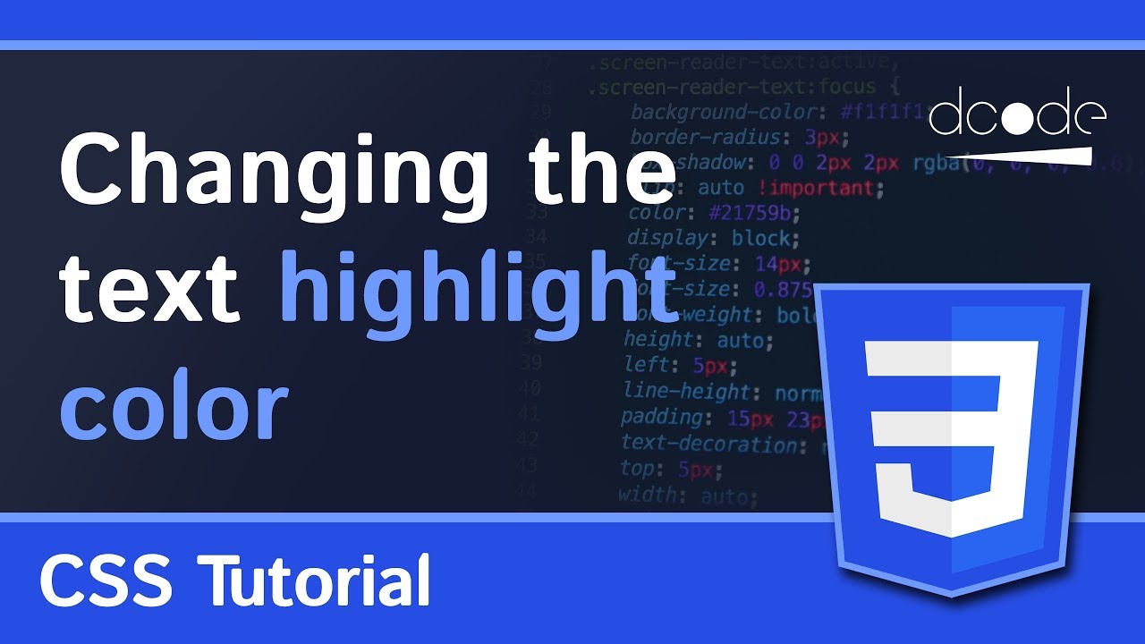 How change the text highlight color and styles | HTML, Tutorial -