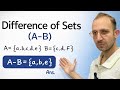 Difference of sets | A difference B | find A difference B | A-B #maths #education #difference #video